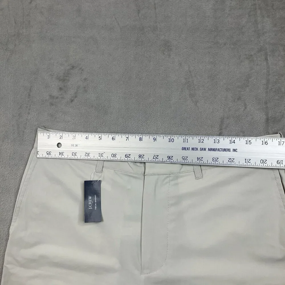 J Crew Tech Shorts Mens 34 Beige Stretch 7 Inseam Dust Water Resistant AL095